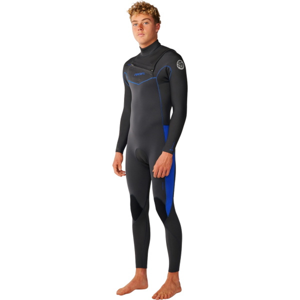 2026 Rip Curl Mens Dawn Patrol 4/3mm Chest Zip Wetsuit 16QMFS - Grey / Blue